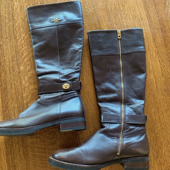 Gorgeous elegant Eva Brown tall Coach leather boots 8 (38 EU) - Picture 2 of 5